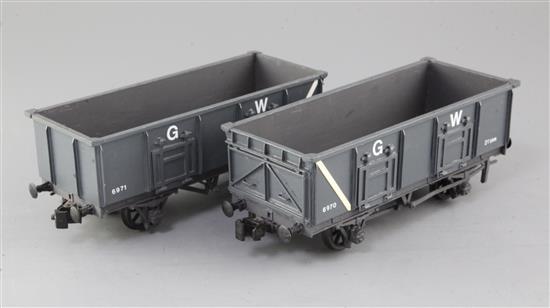 A Gauge 1 GWR mineral wagon with auto coupling, No 6971, 2 or 3 rail